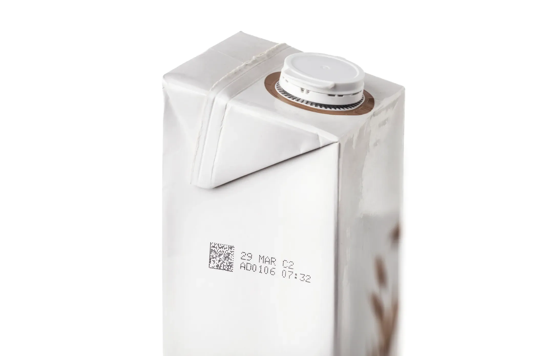 Carton coded with a date and a GS1 Data Matrix